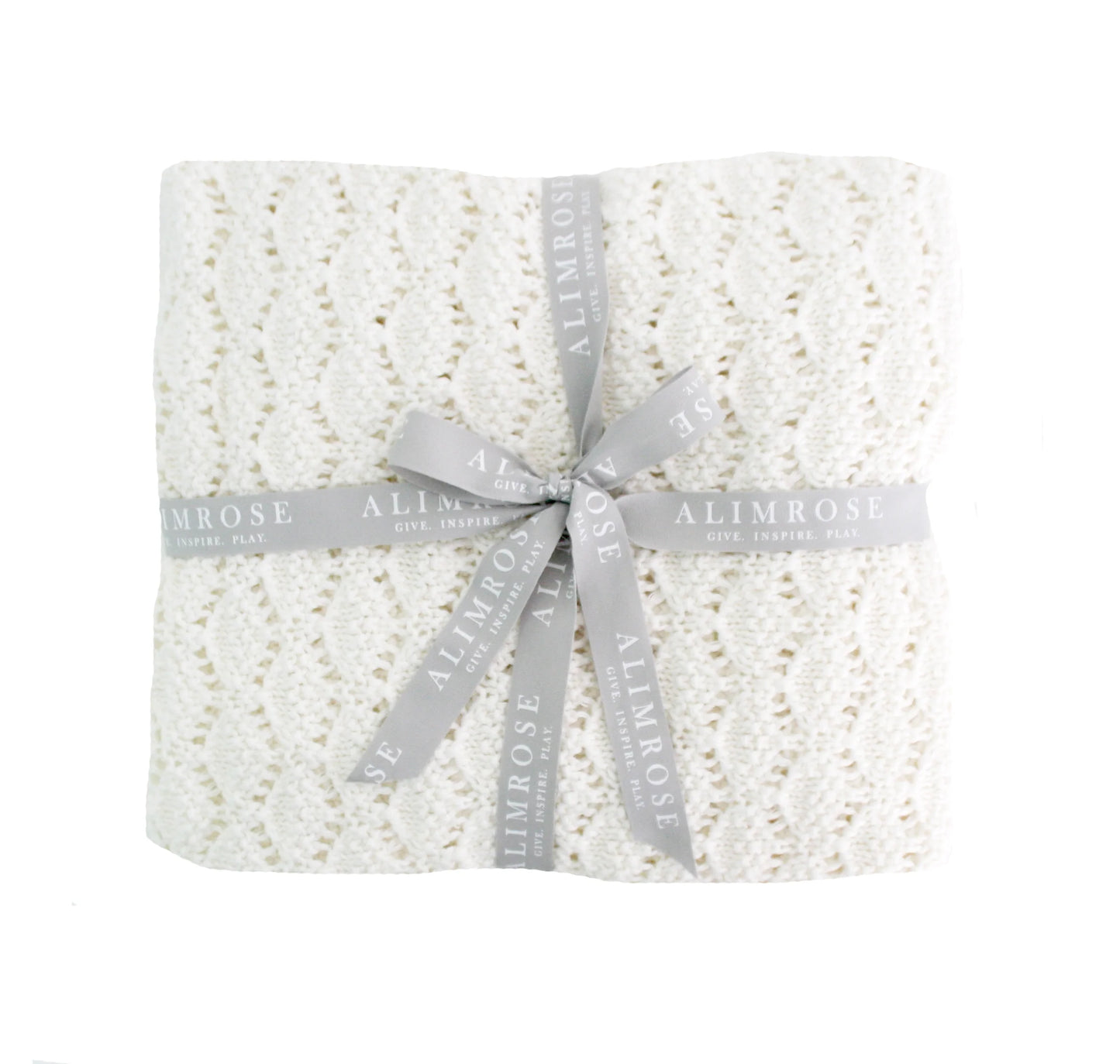Alimrose Heritage Knit Baby Blanket Ivory