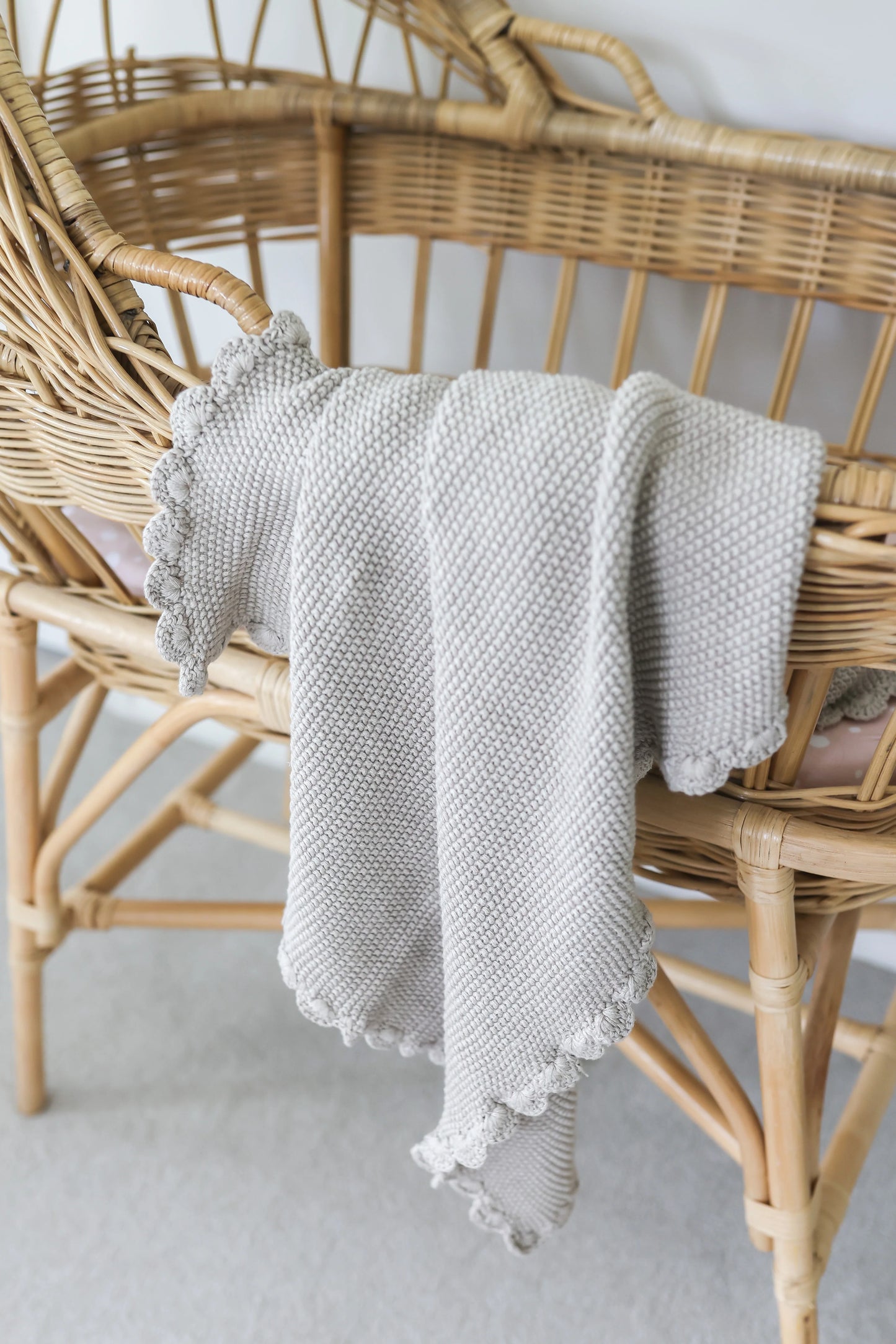 Alimrose Mini Moss Stitch Baby Blanket Latte