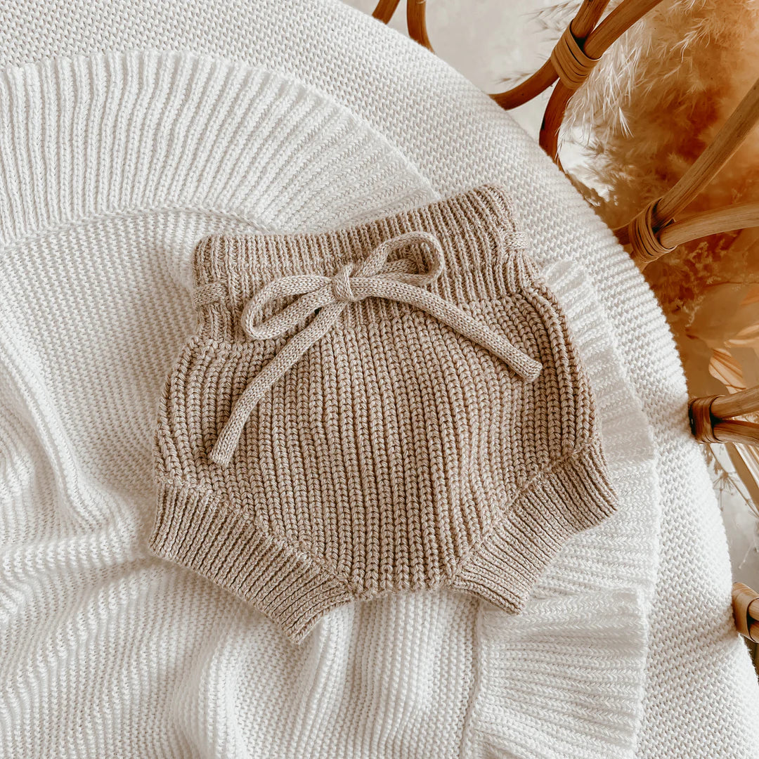 Blossom & Pear Mini Knit Shorties Fawn