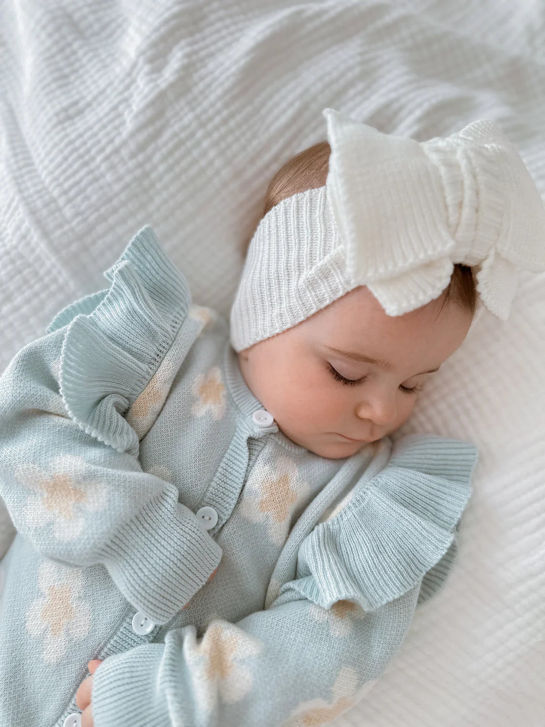 Blossom & Pear Blue Daisy Long Sleeve Knit Romper