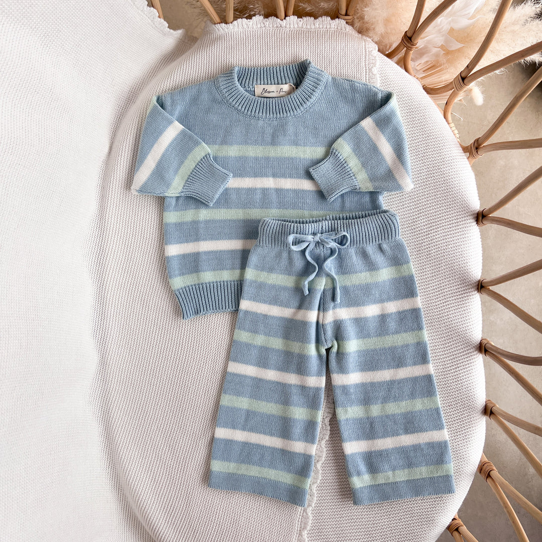Blossom & Pear Mint Sherbet Knit 2 Piece Set Long Sleeve