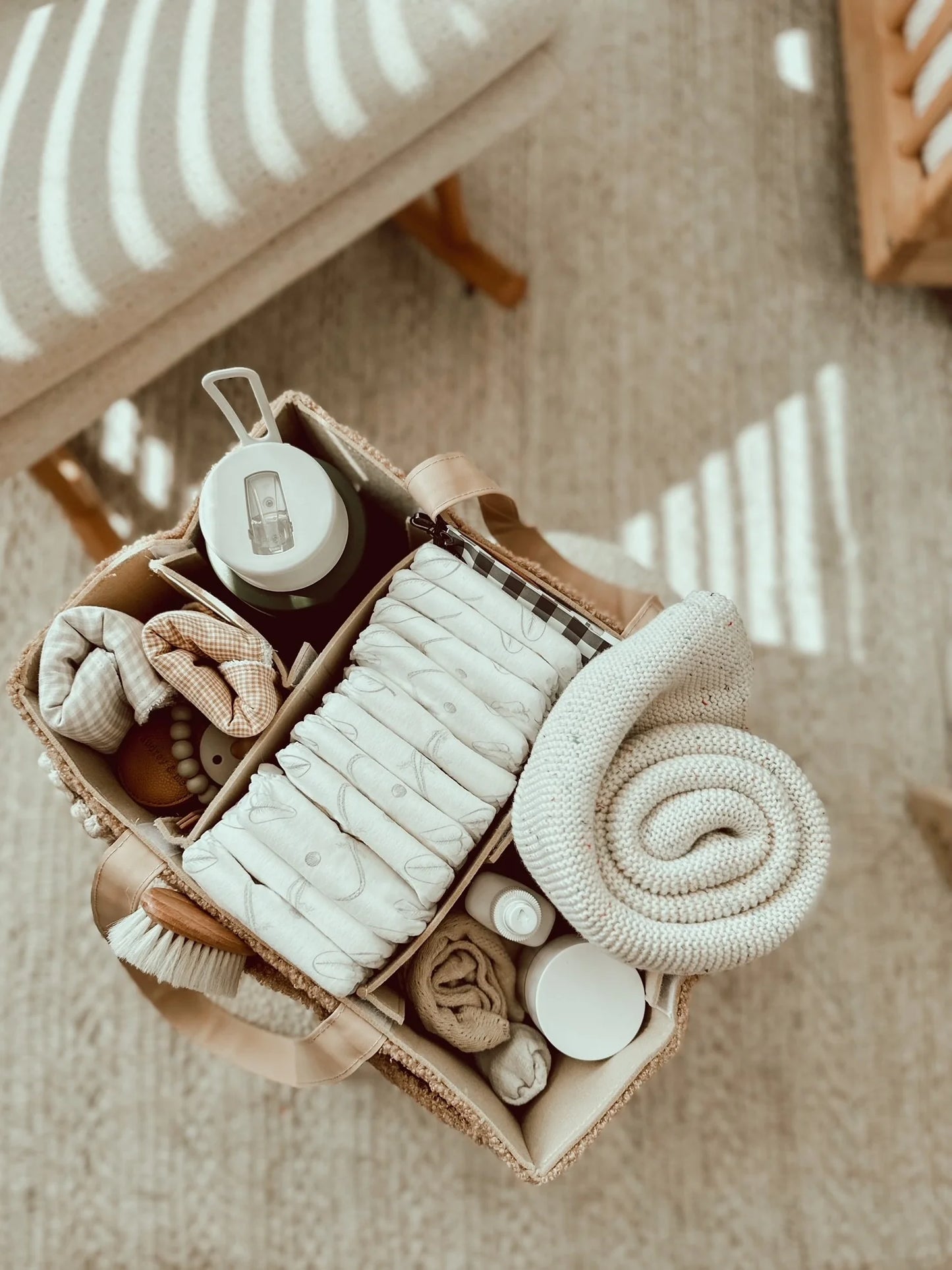 Petite + Co Nappy Caddy Organiser Teddy Brown