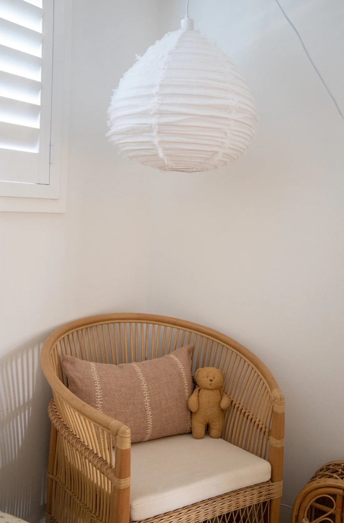 Little Nordic Sol Linen Light Shade Paere Fringed Snow White