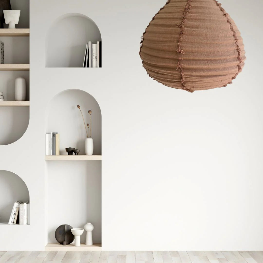 Little Nordic Sol Linen Light Shade Paere Fringed Mocha Mousse