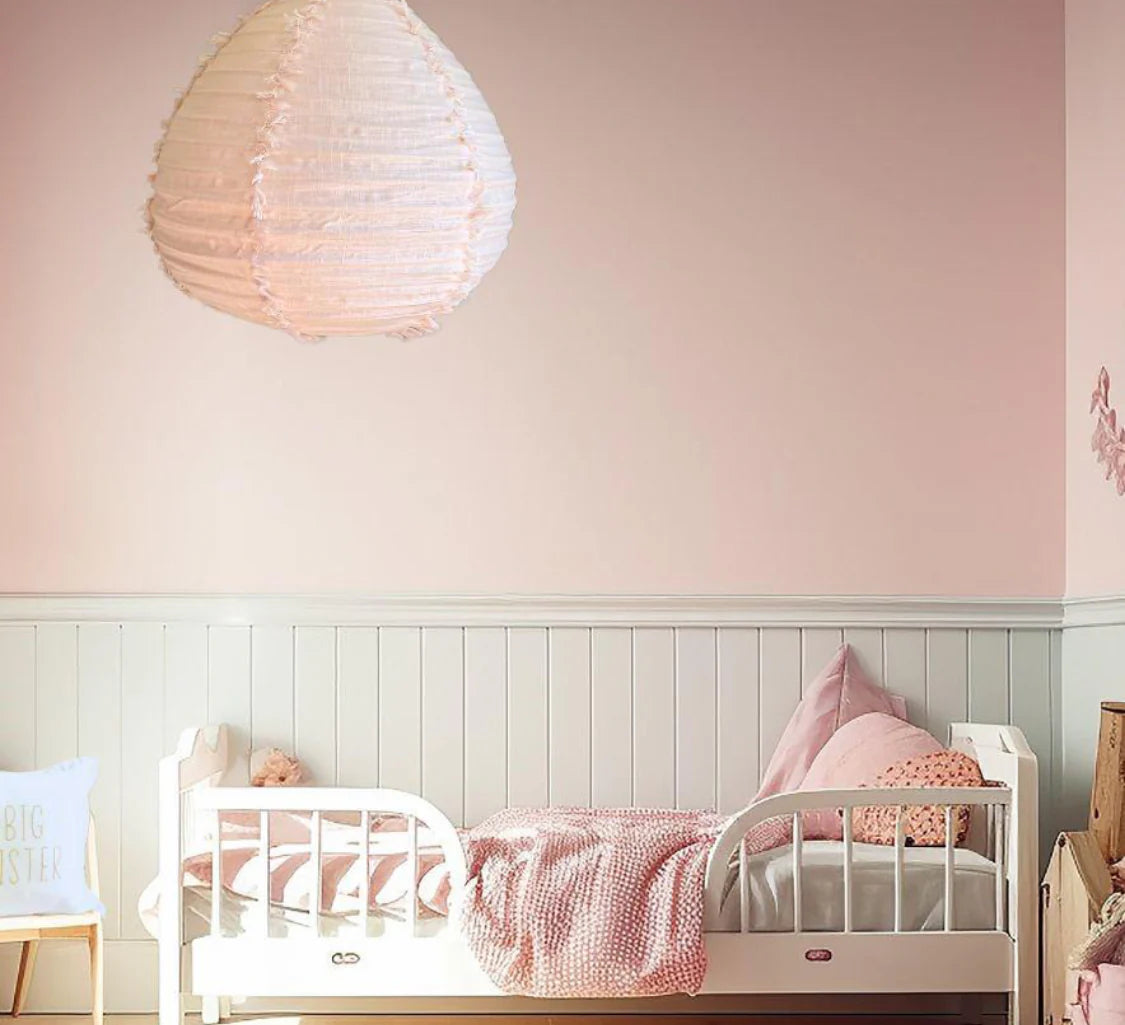 Little Nordic Sol Linen Light Shade Paere Fringed Blush Pink