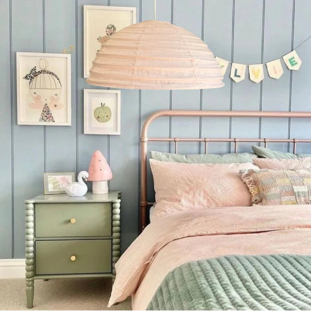 Little Nordic Sol Linen Light Shade Lumi Dome Blush Pink