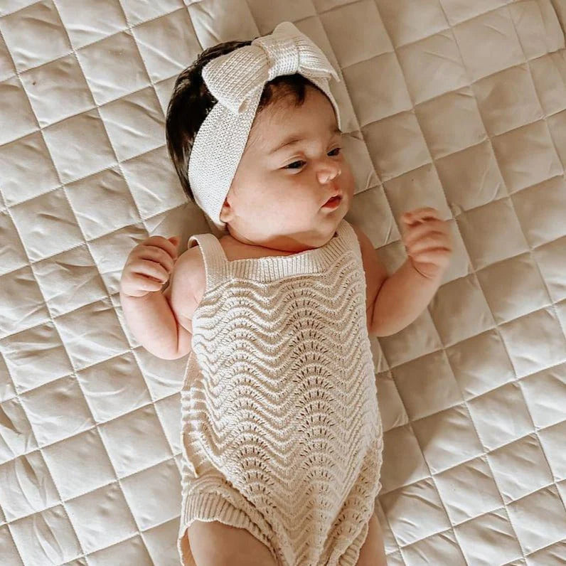 3 Little Crowns Textured Knit Topknot Oat