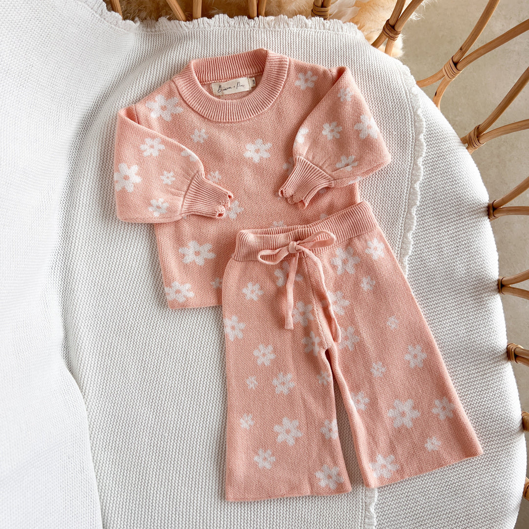 Blossom & Pear Posy Knit 2 Piece Set Long Sleeve
