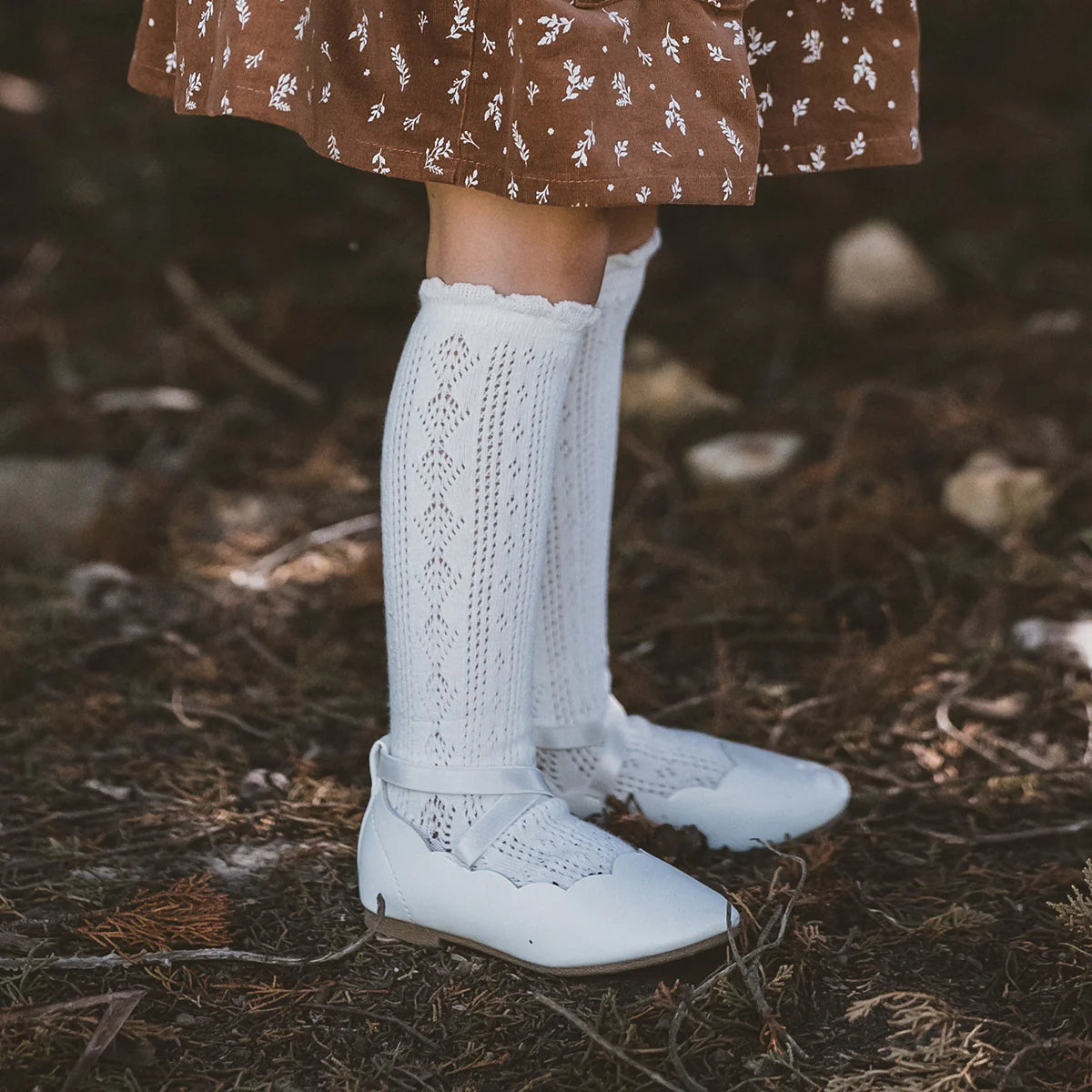 Minihaha Cloud Pointelle Knee High Socks
