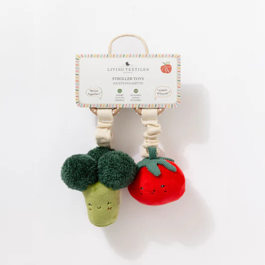Living Textiles 2pk Stroller Toys Broccoli & Tomato