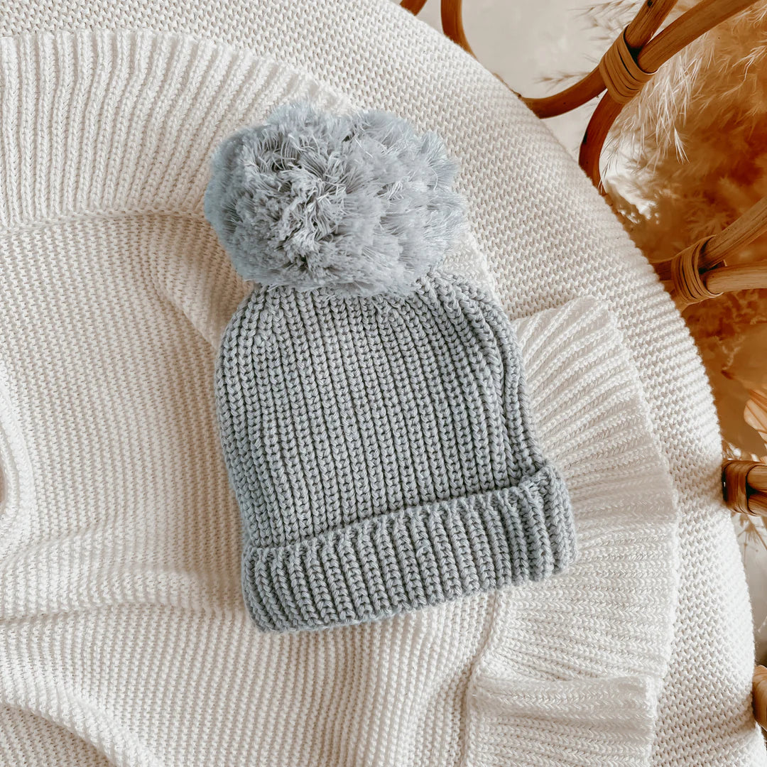 Blossom & Pear Mini Knit Beanie Powder Blue
