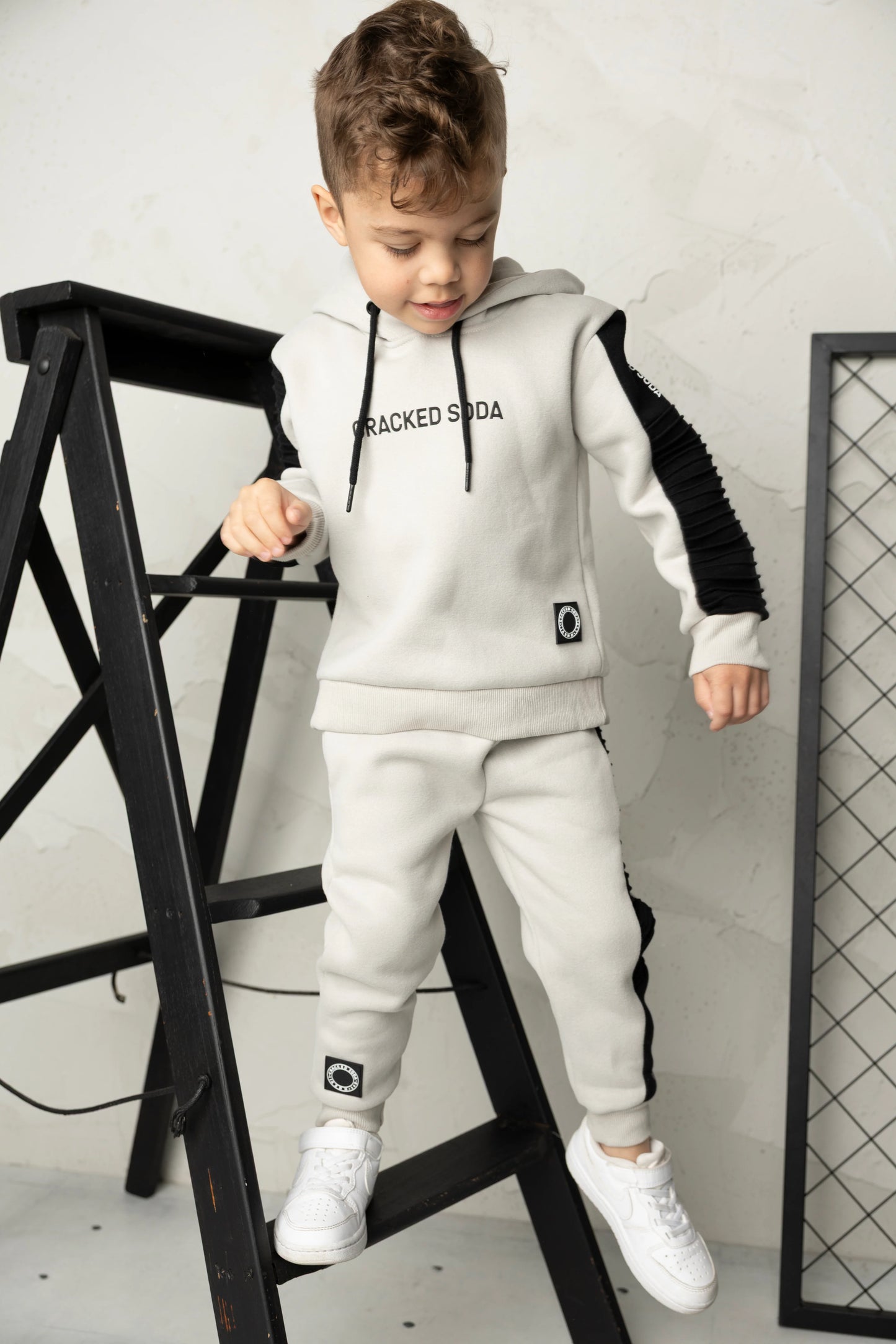 Cracked Soda Leo Elevated Hoodie Pebble