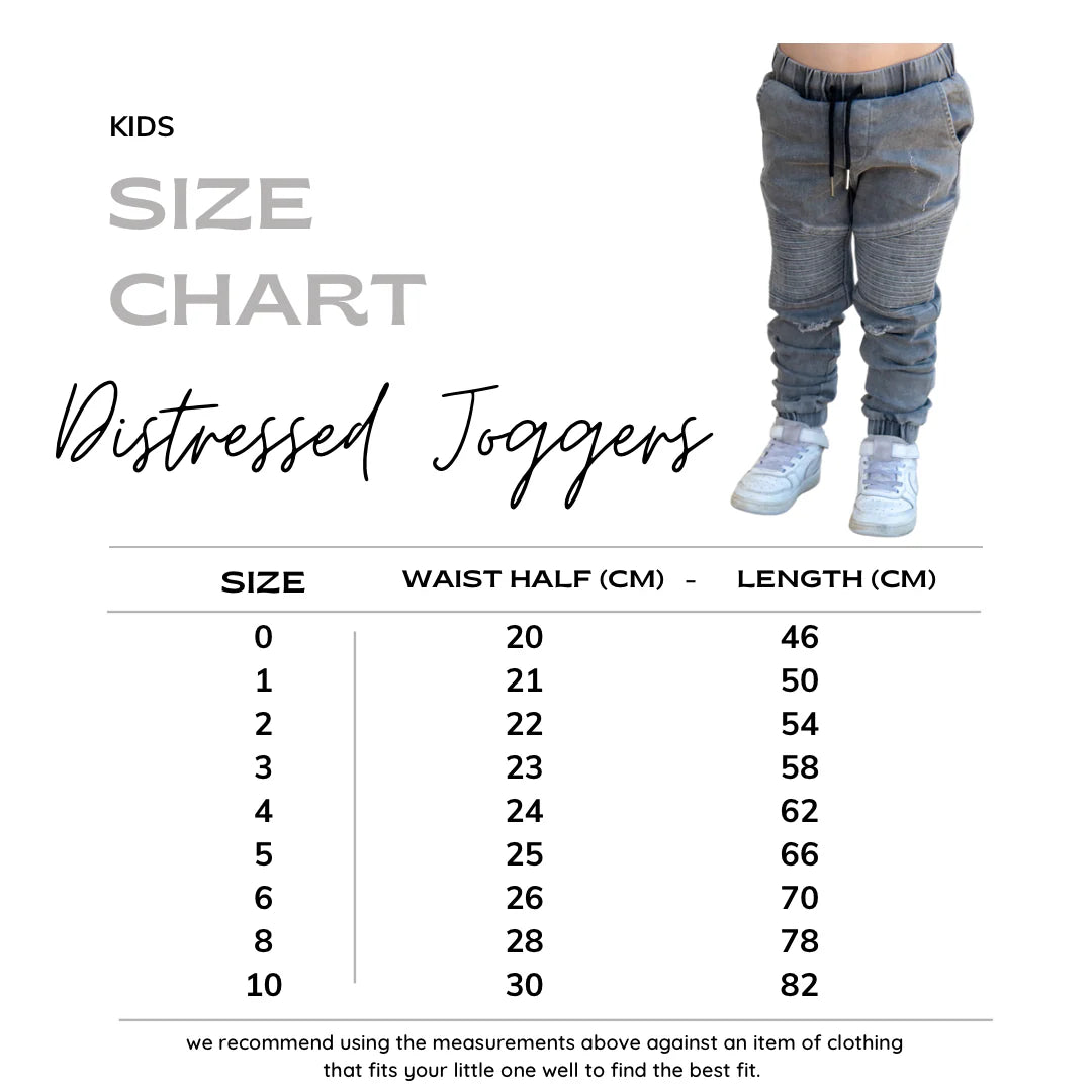 Winter + Raven Distressed Denim Jogger Jeans