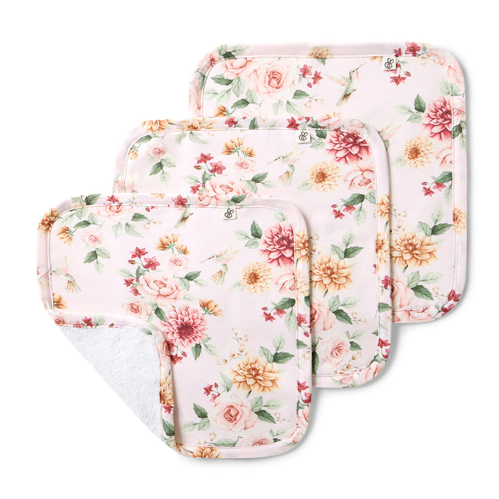 Snuggle Hunny Birds & Blooms Wash Cloths 3 Pack