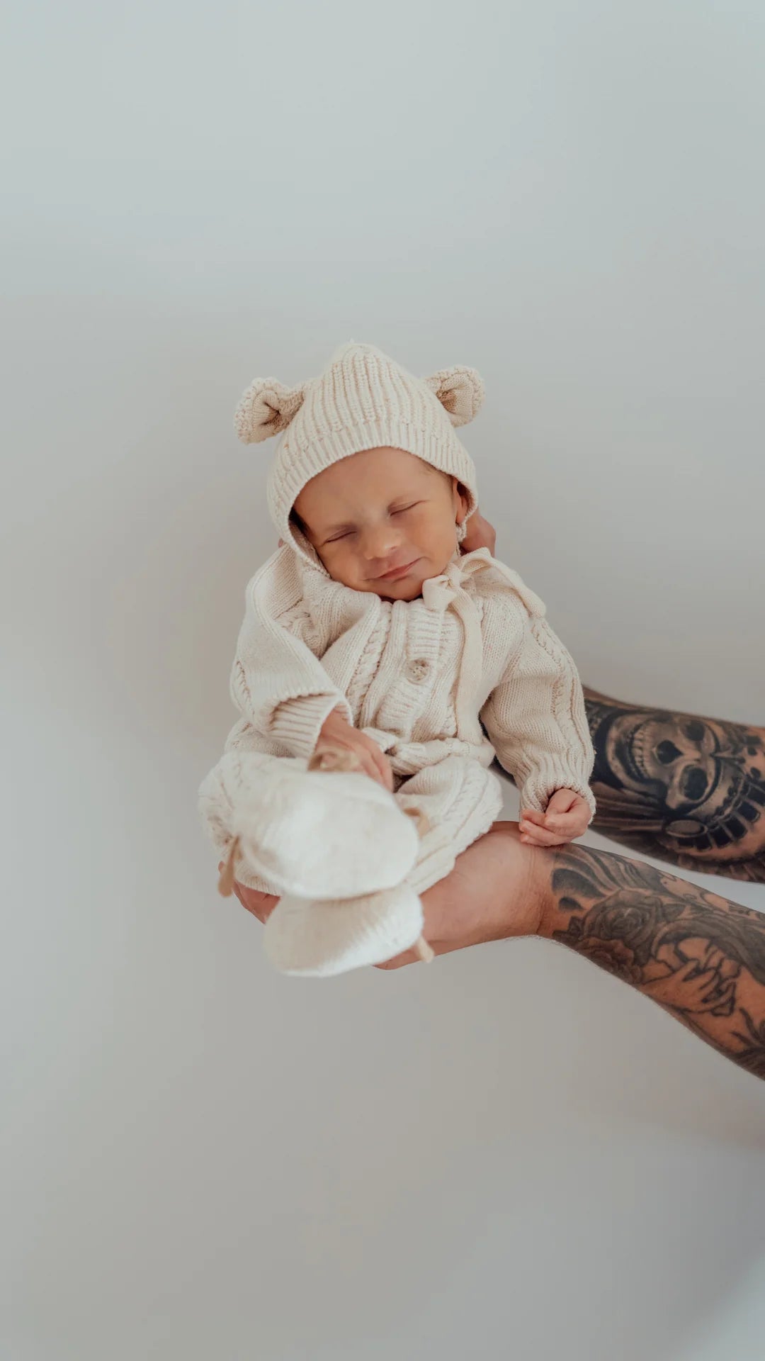 Ziggy Lou Classic Knit Romper Biscotti Fleck