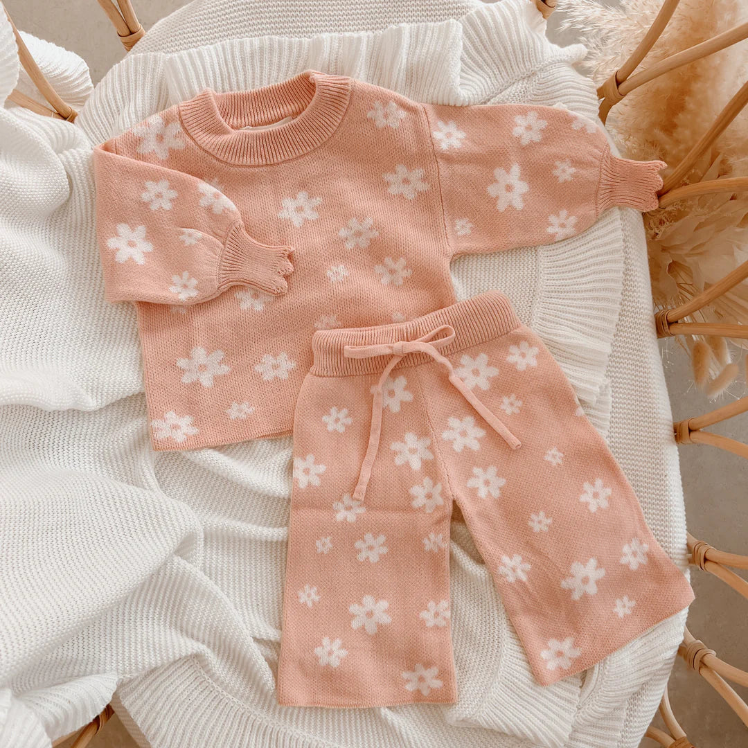 Blossom & Pear Posy Knit 2 Piece Set Long Sleeve