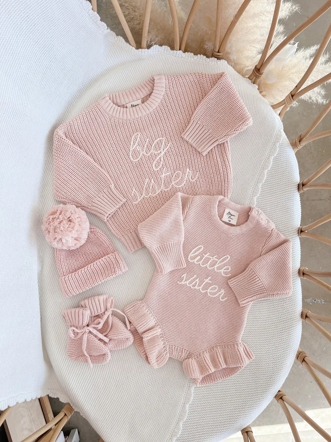 Blossom & Pear 'Big Sister' Mini Knit Sweater Pink Lemonade