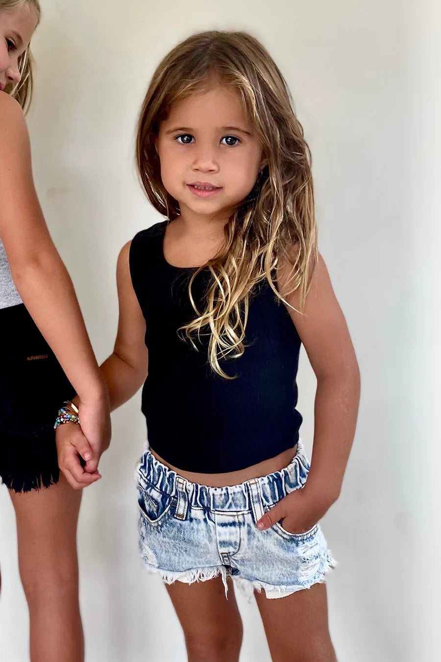 Beau Hudson Rib Crop Tank Black