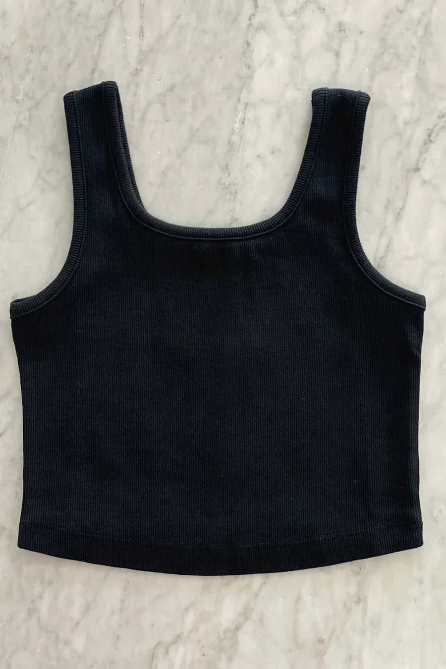 Beau Hudson Rib Crop Tank Black