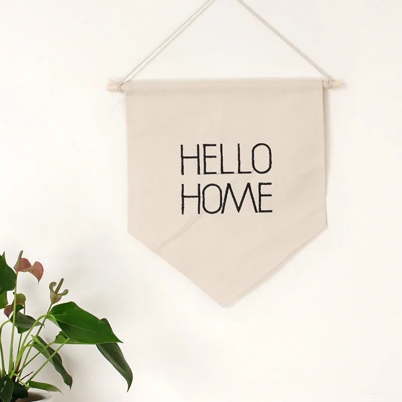 Hello Home Wall Flag