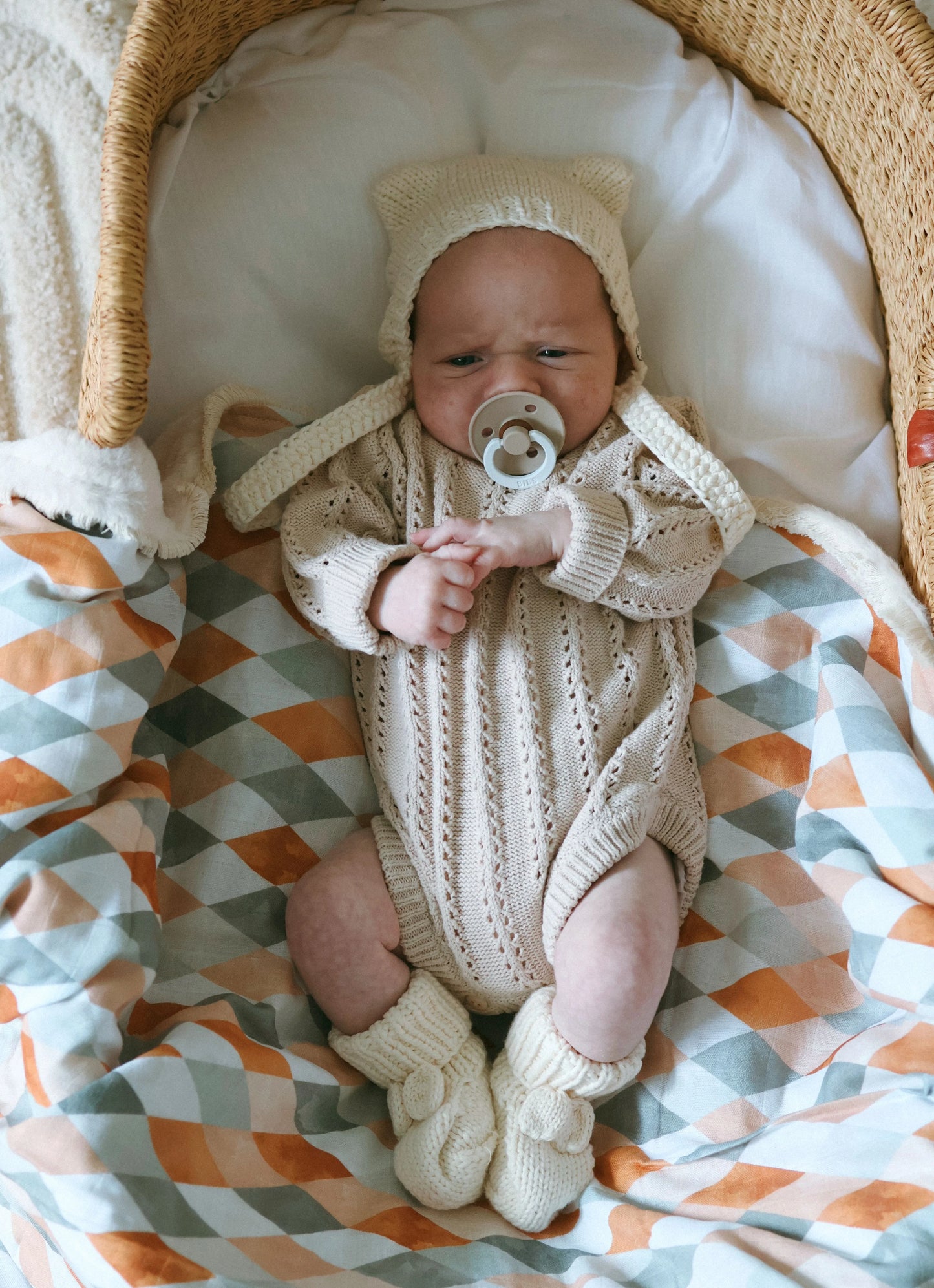 Pop Ya Tot Harlequin Fur Lined Cot Blanket / Quilt