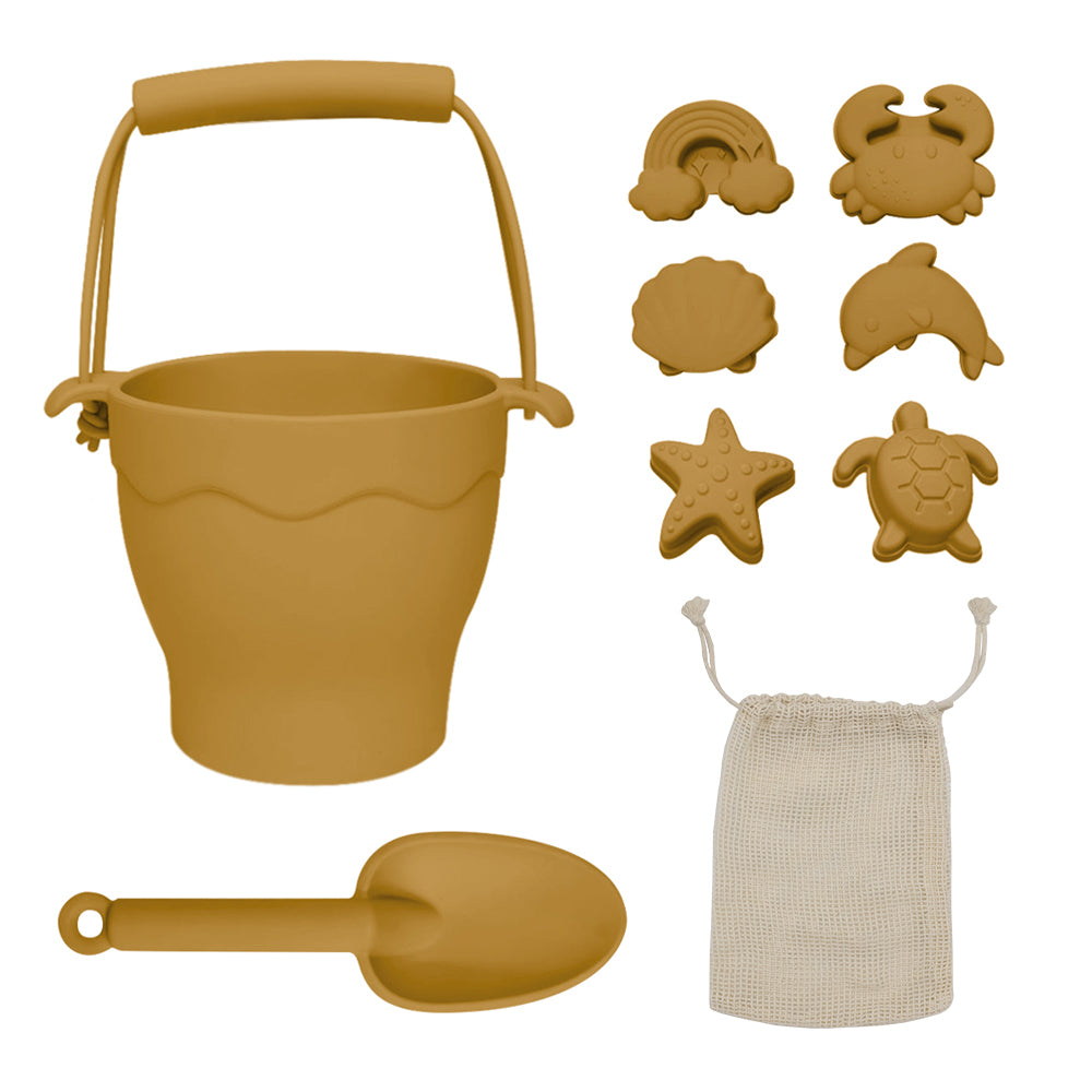 Silicone 8pc Bucket & Spade Set Sunshine
