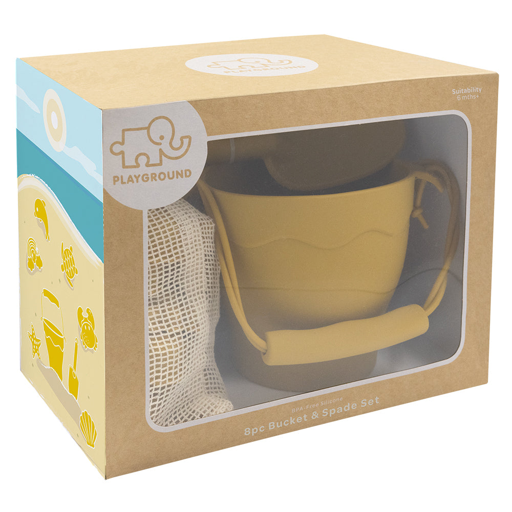 Silicone 8pc Bucket & Spade Set Sunshine