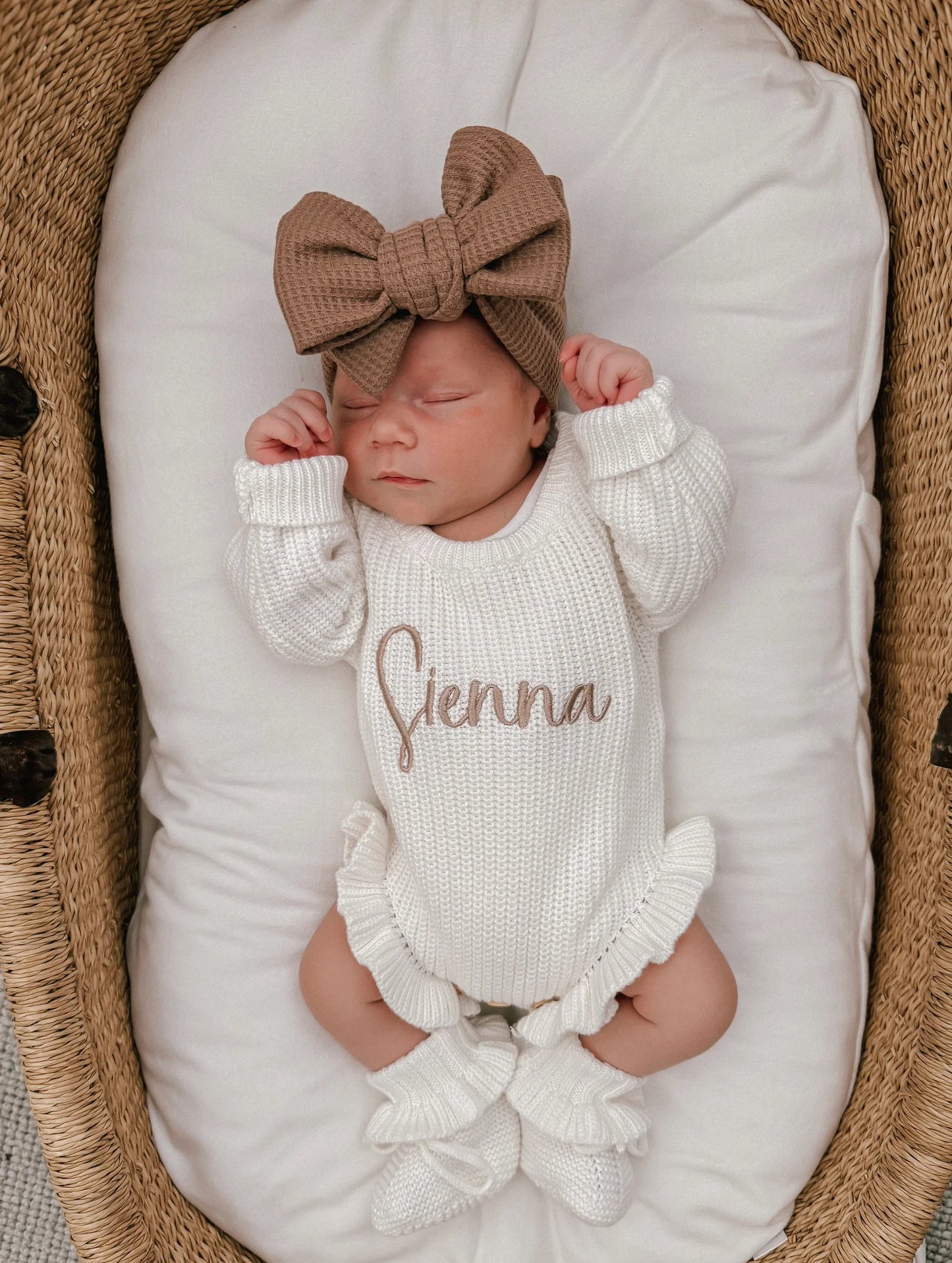 Petite + Co Frill Booties Milk
