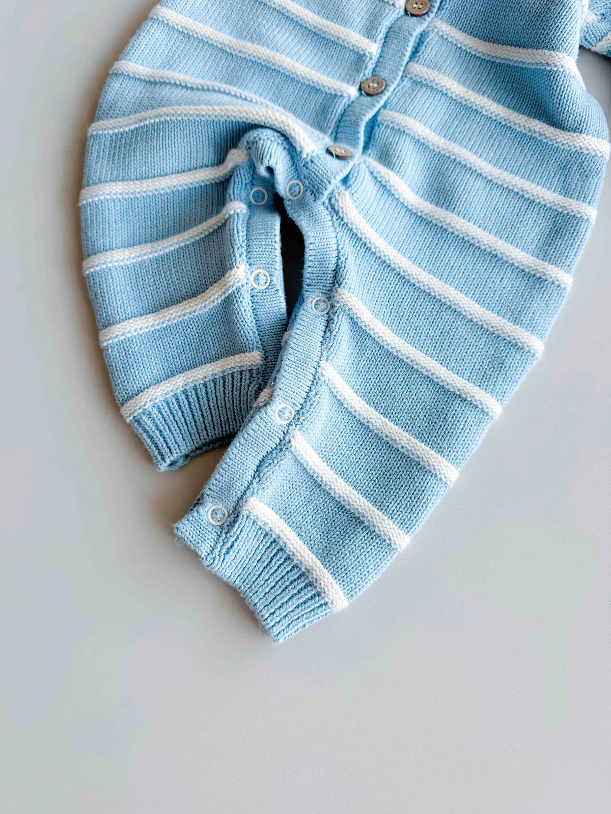 Freckles The Label Raised Stripe Full Romper Arctic