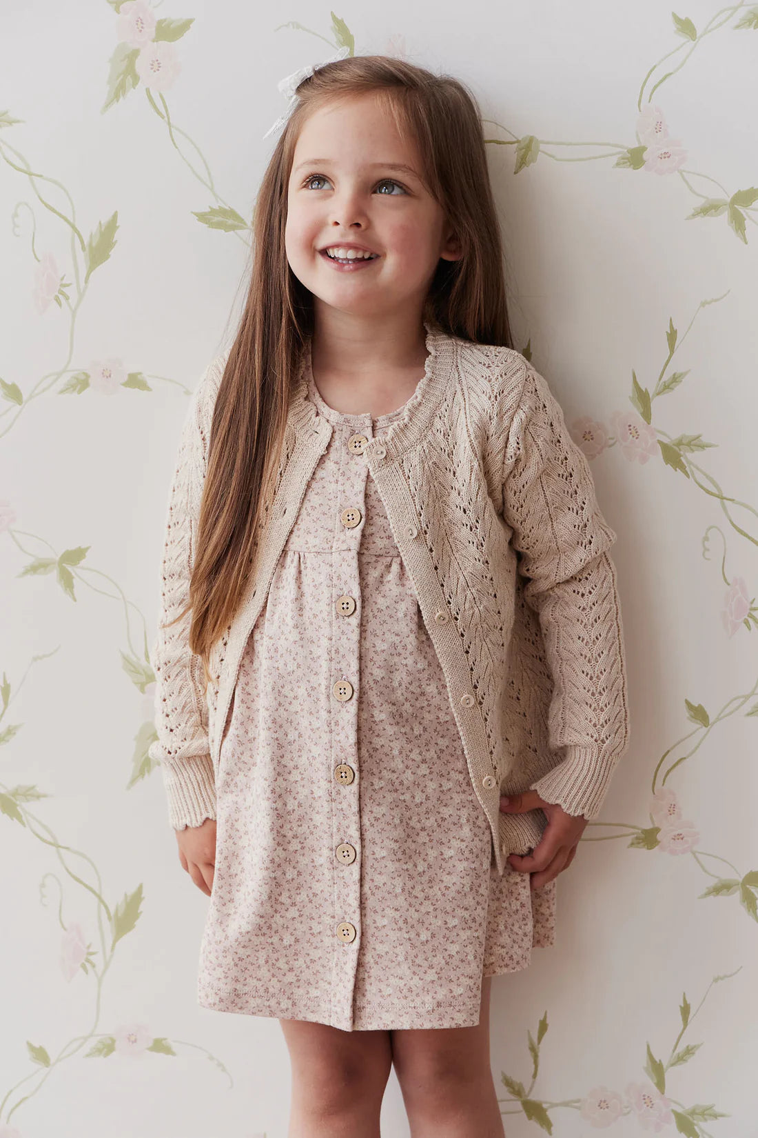 Jamie Kay Hannah Knitted Cardigan Light Oatmeal Marle