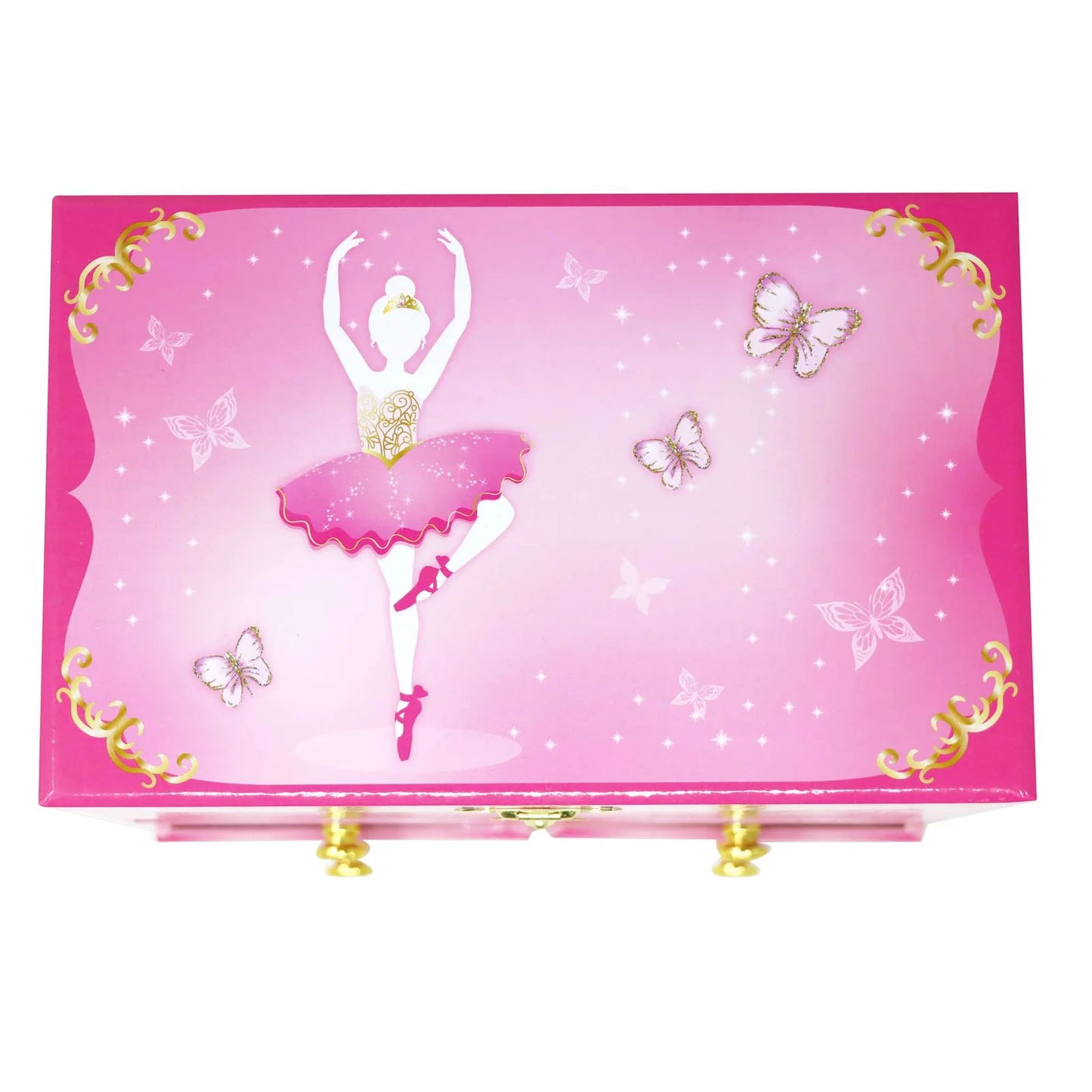 Pink Poppy Butterfly Ballet Musical Jewellery Box Medium