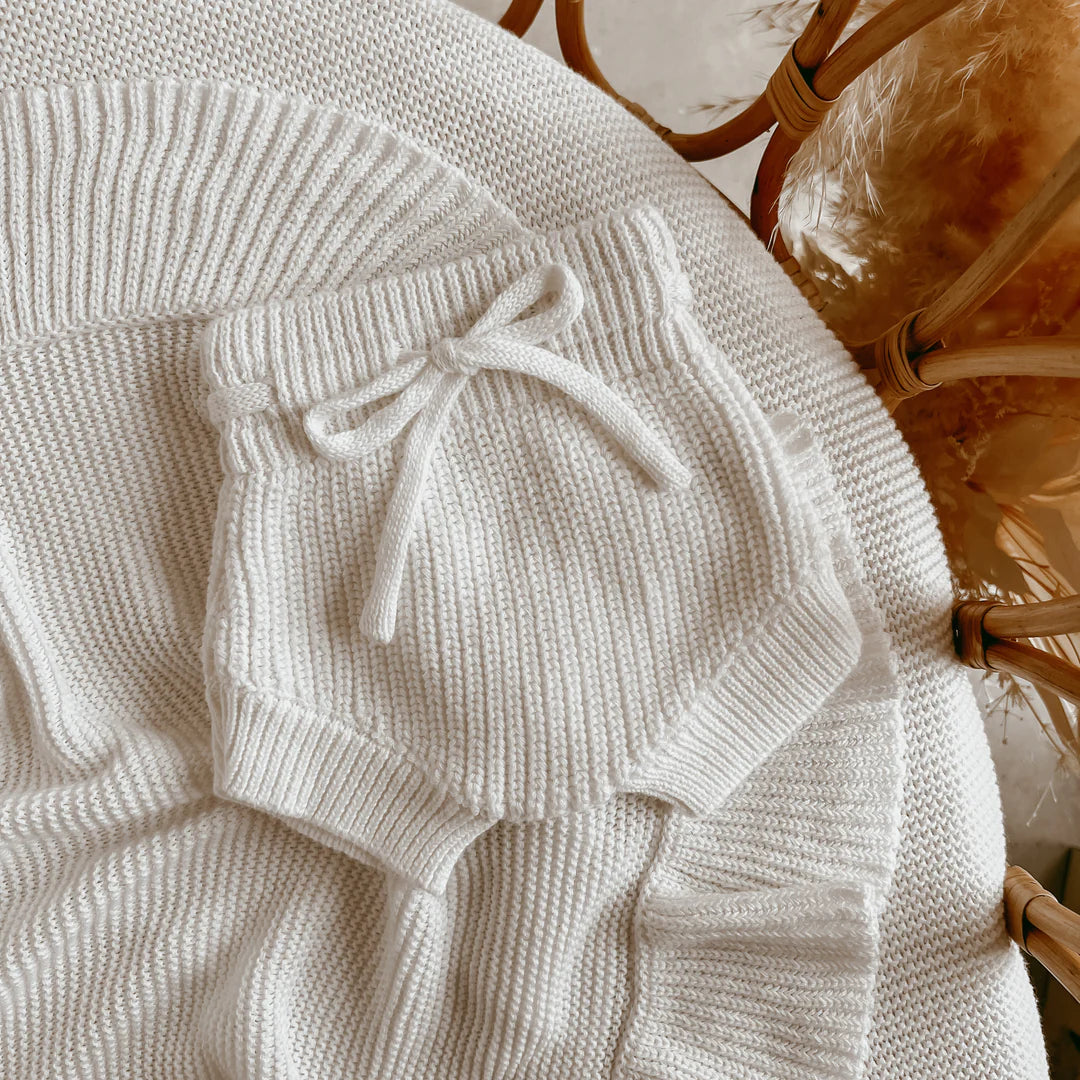 Blossom & Pear Mini Knit Shorties Milk