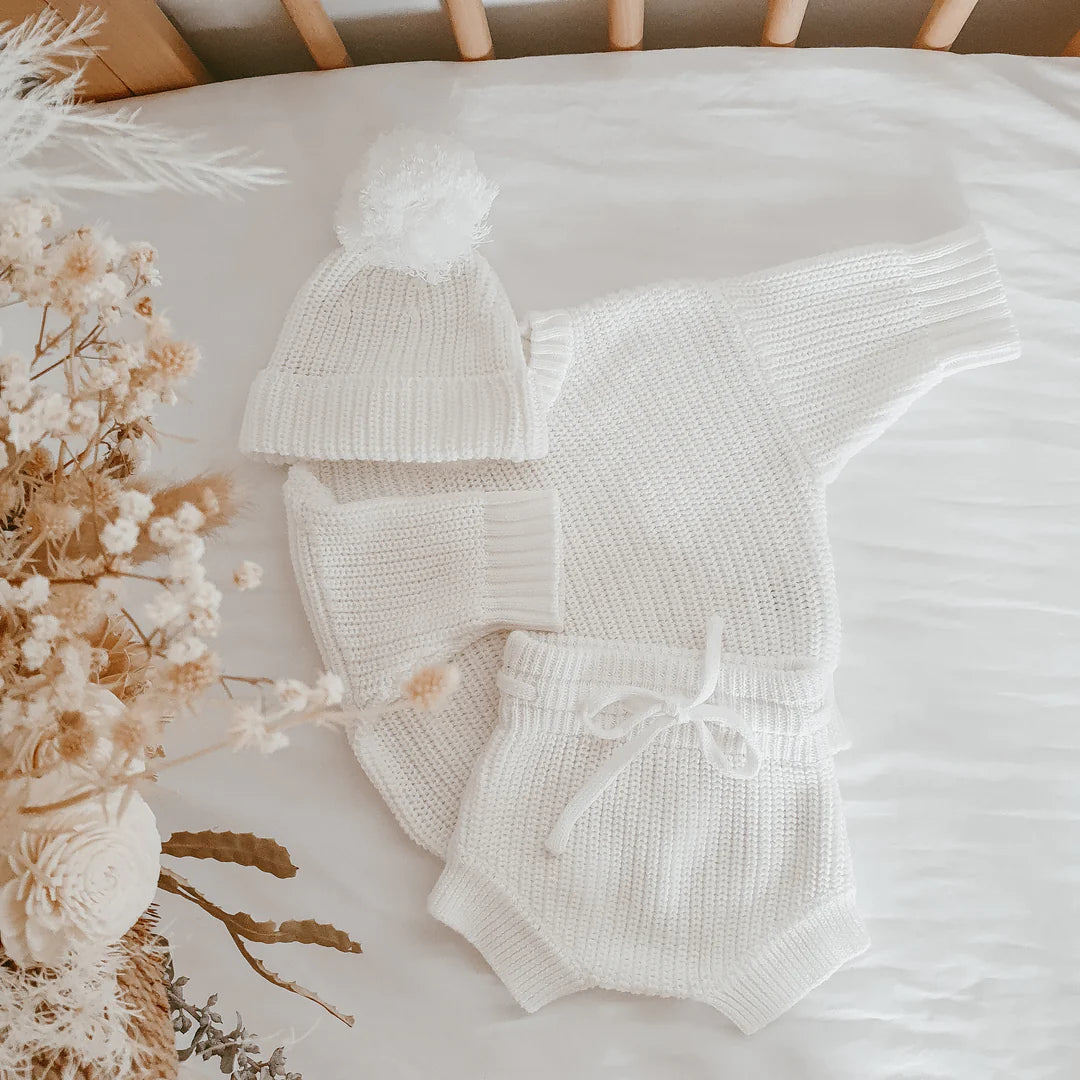 Blossom & Pear Mini Knit Shorties Milk