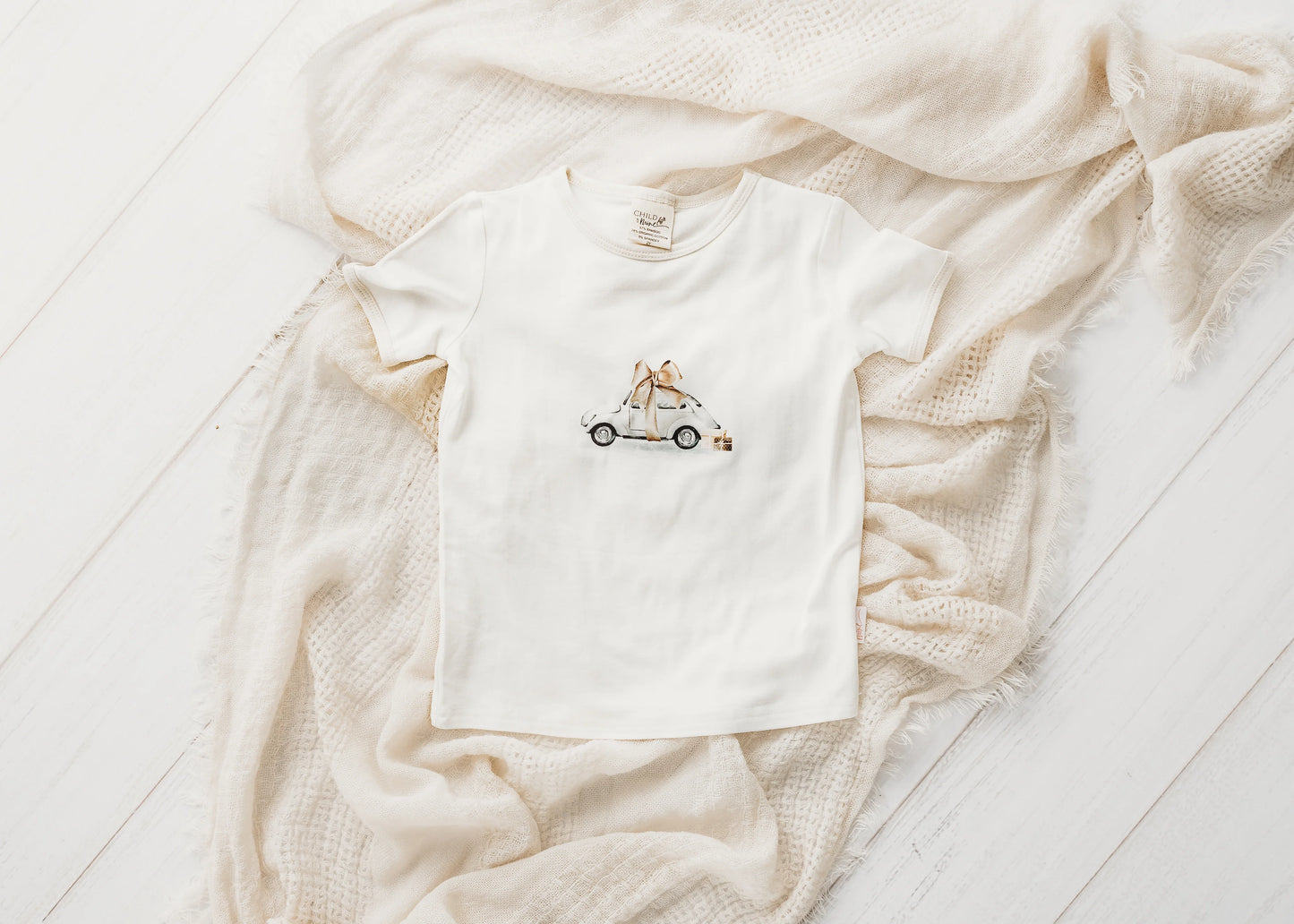 Child of Mine Beetle Bow Xmas Tee