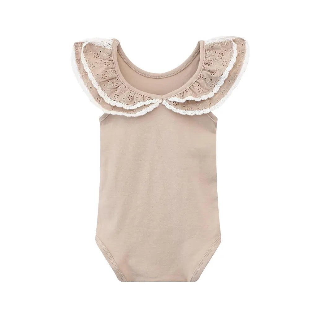 Cracked Soda Isla Frill Bodysuit Beige