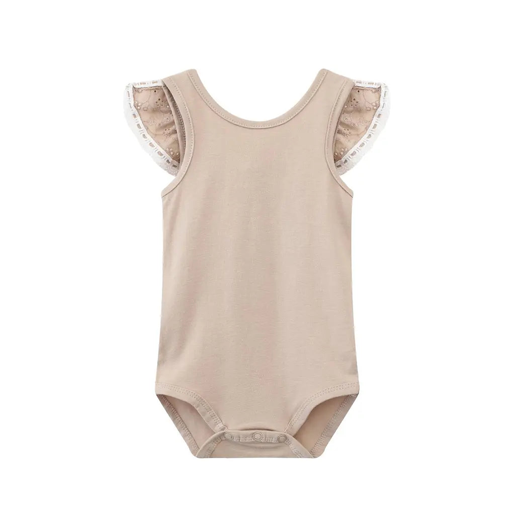 Cracked Soda Isla Frill Bodysuit Beige