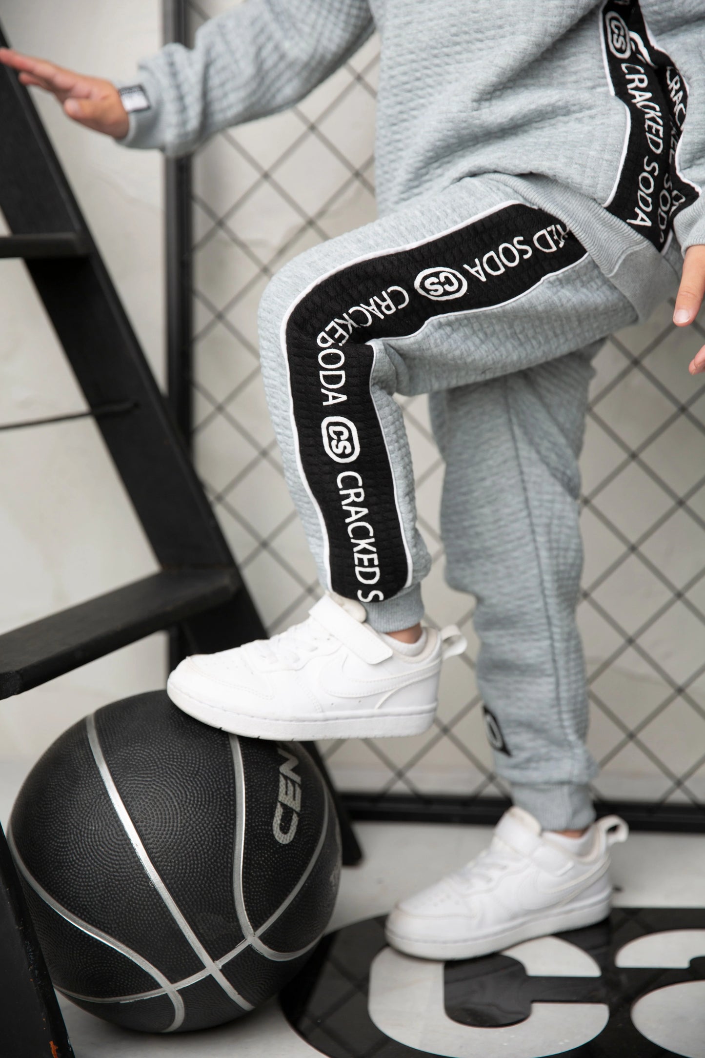 Cracked Soda Ashton Textured Trackpants Grey