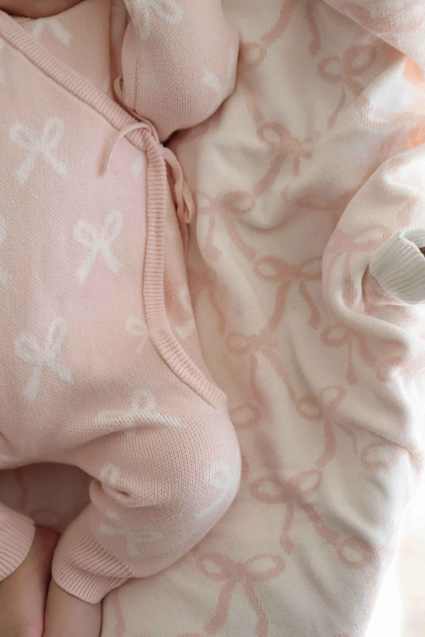 Petite + Co Kimono Bow Romper Baby Pink