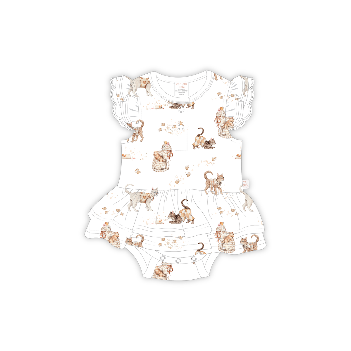 Confetti Kidz Royal Whiskers Bodysuit Dress