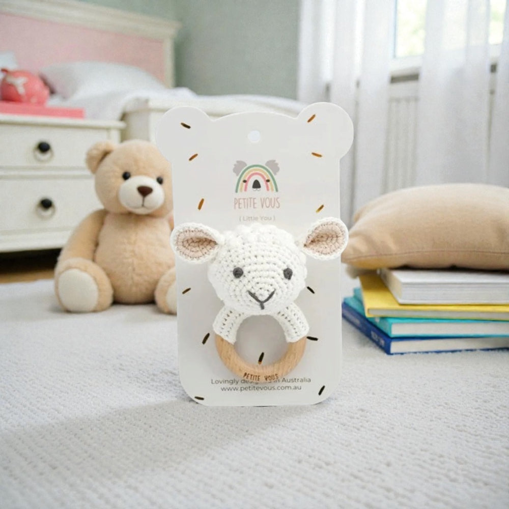Petite Vous Crochet Hand Rattle Lulu Lamb