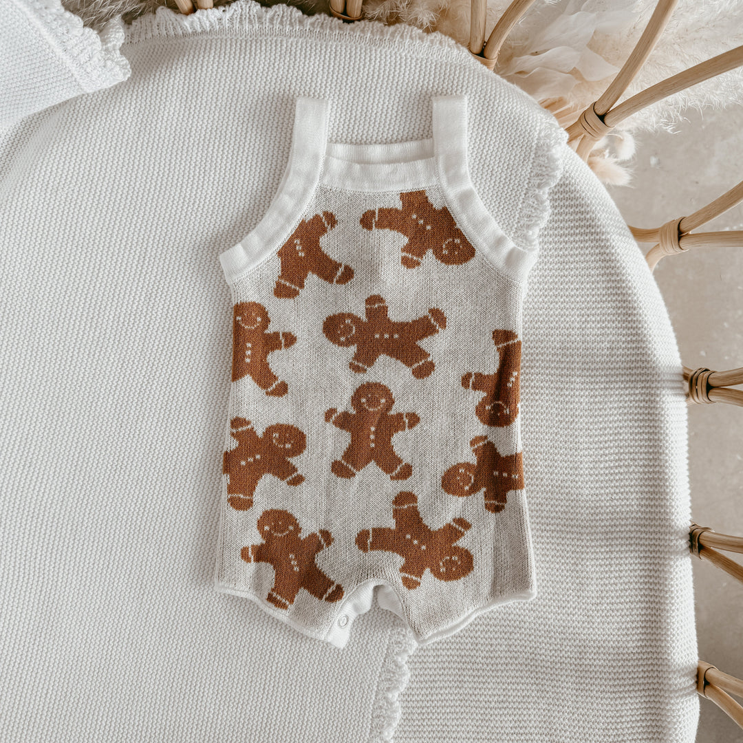 Blossom & Pear Gingerbread Knit Playsuit