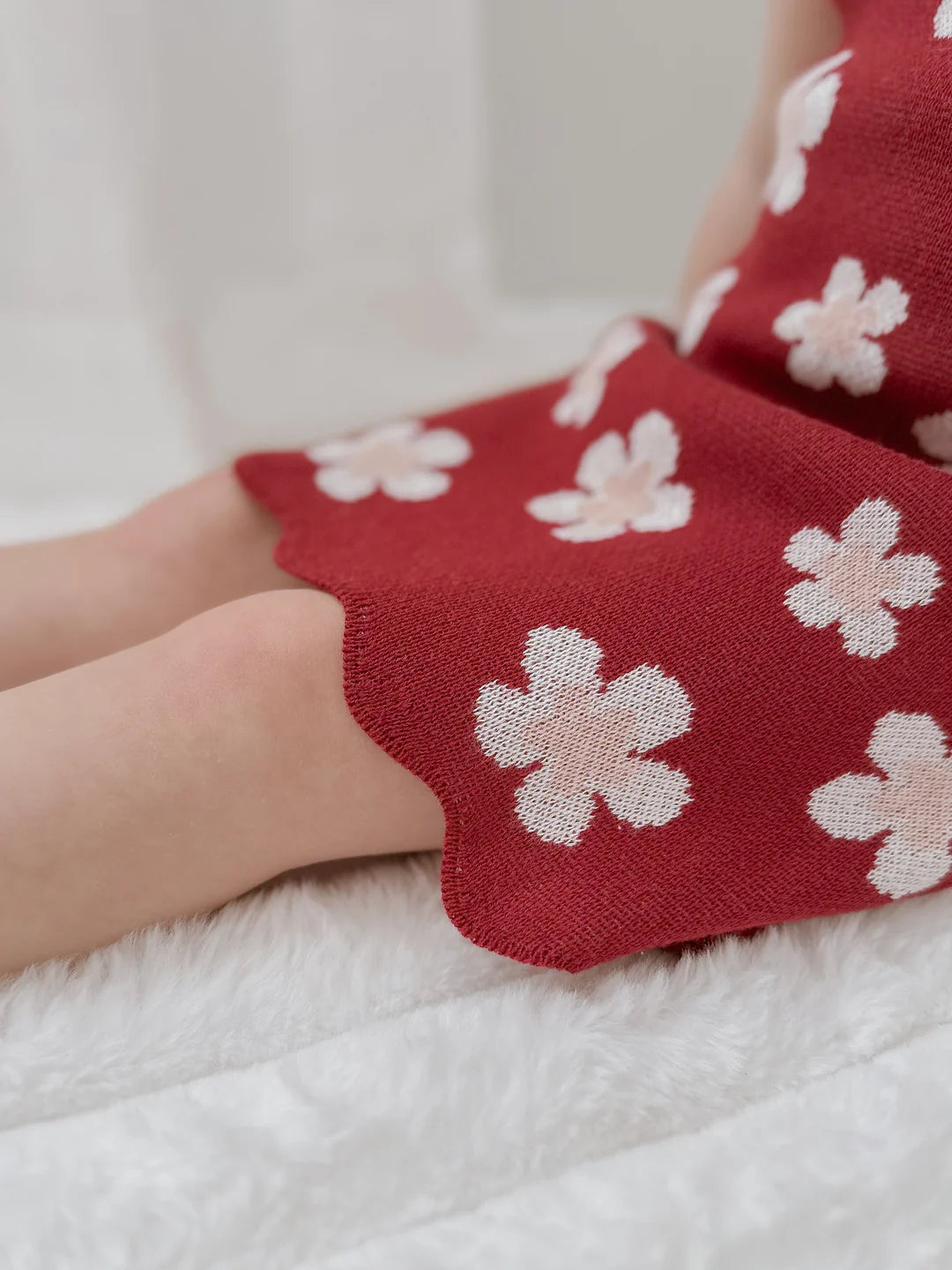Blossom & Pear Red Posy Knit Tie Dress