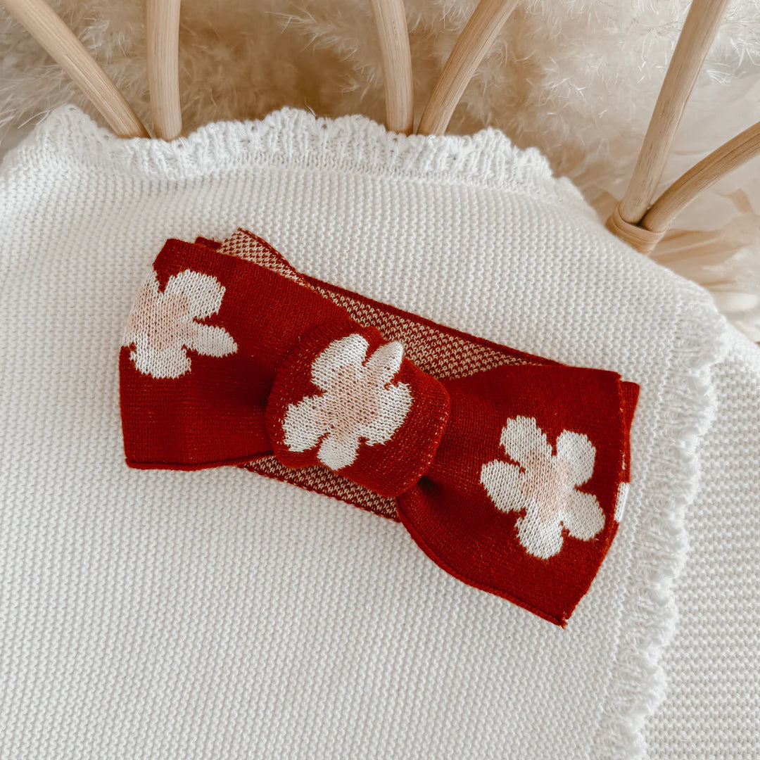 Blossom & Pear Red Posy Knit Topknot