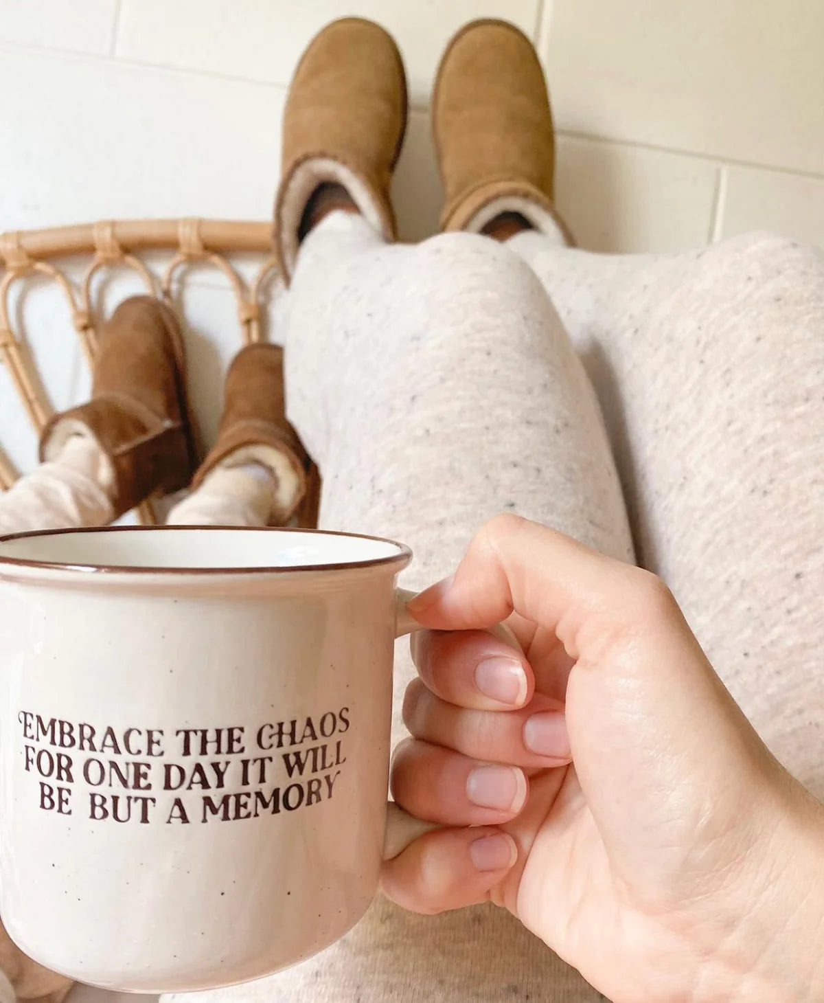 Bencer & Hazelnut Embrace The Chaos Speckled Mug