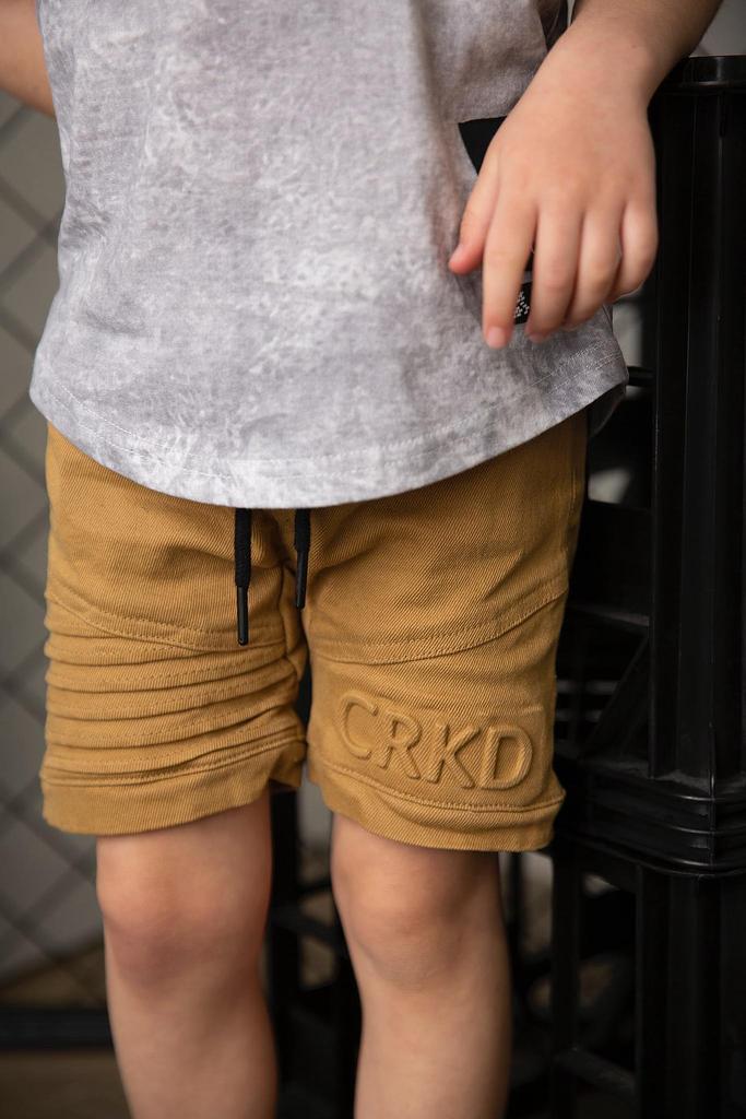 Cracked Soda Knox Denim Shorts Tan