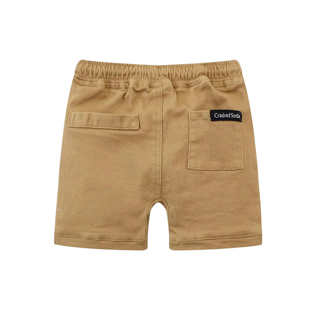 Cracked Soda Knox Denim Shorts Tan