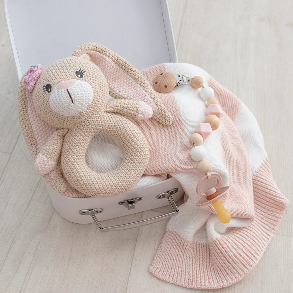Living Textiles Amelia the Bunny Knitted Rattle