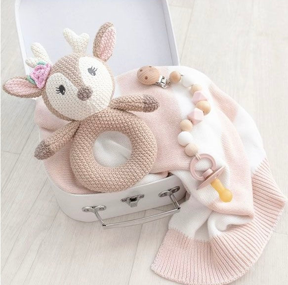 Living Textiles Ava the Fawn Knitted Rattle