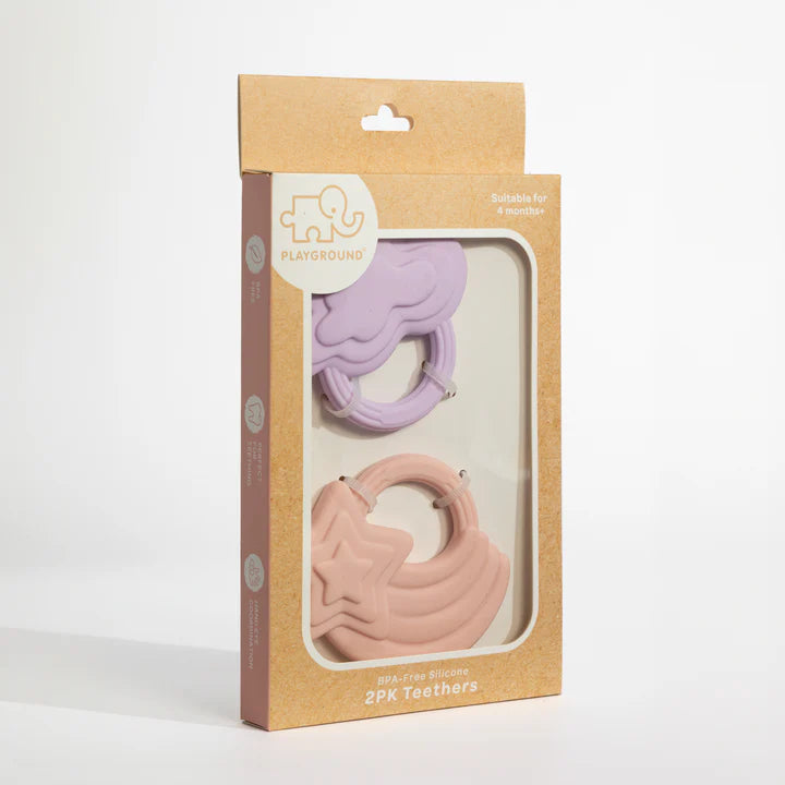 Living Textiles 2pk Silicone Teether Stars & Cloud