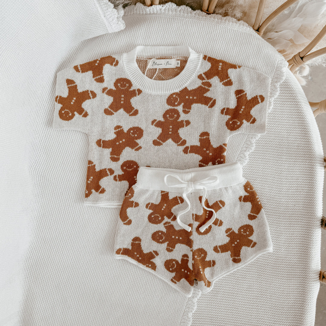 Blossom & Pear Gingerbread Knit Set Short Sleeve